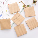 autocollants bloc notes marron clair kraft lignes horizontales simple rustique diy réutilisable surface adhésive