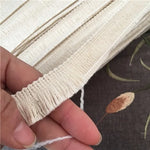 ruban franges coton blanc beige 5mètres franges opaques textile éco décoration