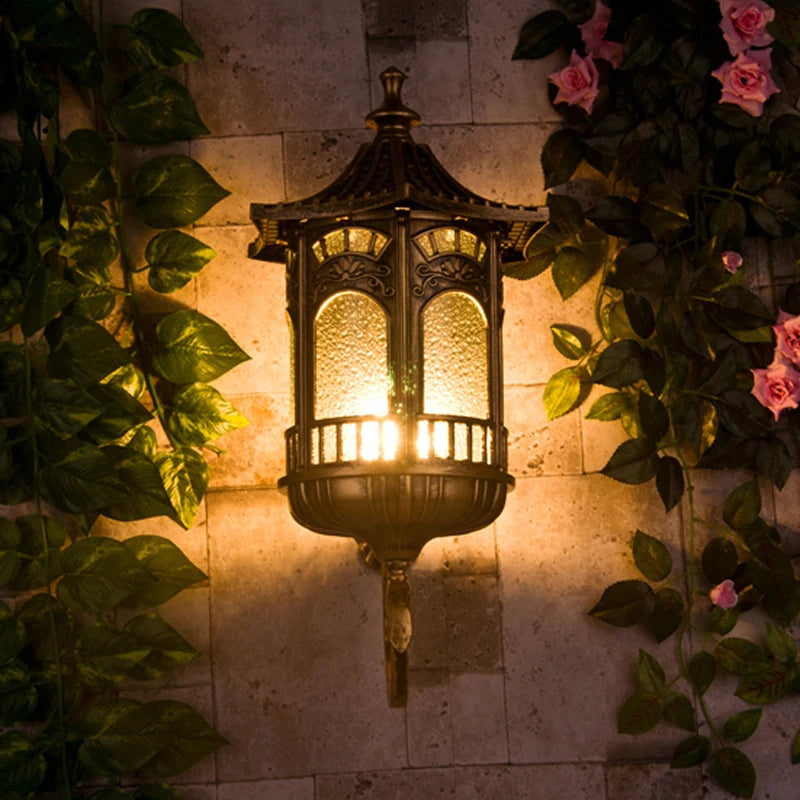 lampe murale bronze ornements floraux verre texturé classique baroque chambre cuisine étude entree