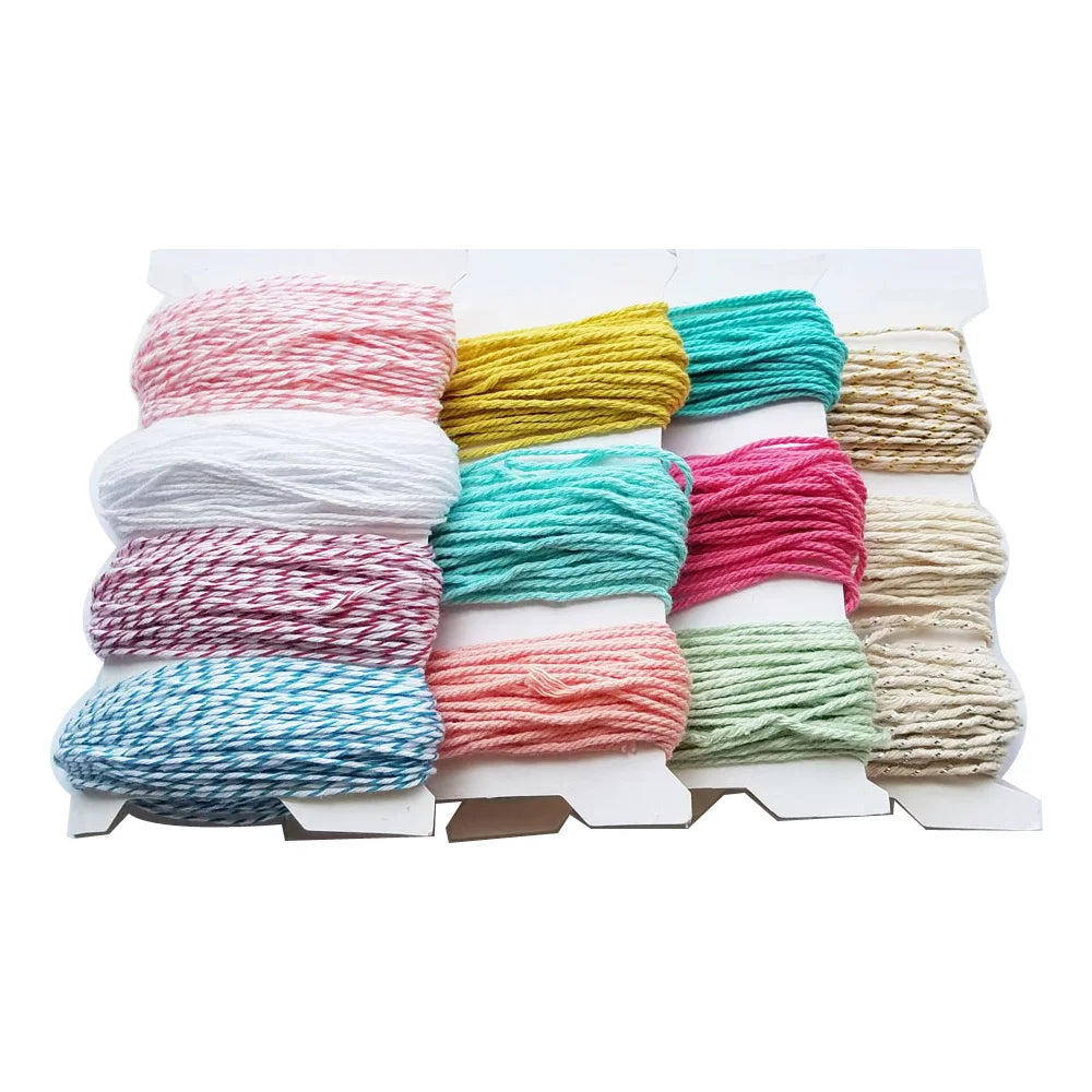 fil coton texturé rayé rouge blanc jaune bleu rose vert clair 1mm 15mm 2mm