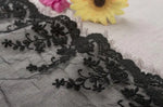 dentelle fine coton blanc noir fleurs décor mariage 15cm paillettes classique erotique echangiste erotique