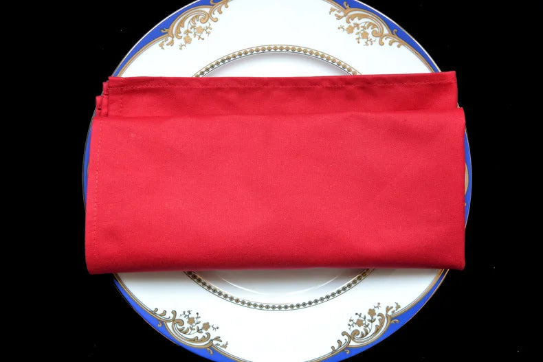 serviettes coton polyester 46x46cm classiques unies orange gris rose blanc marron rouge