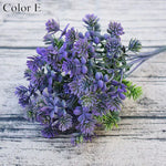 bouquet fleurs artificielles succulentes plastique vert violet orange marron bleu naturel intérieur decoration