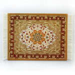 tapis souris caoutchouc anti dérapant ornements floraux rouge jaune bleu noir blanc franges