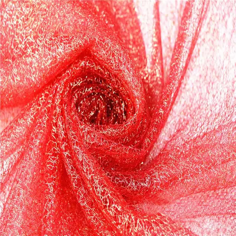 tulle polyester brillant translucide élégant or violet rose blanc marron vert matériaux bricolage décoration