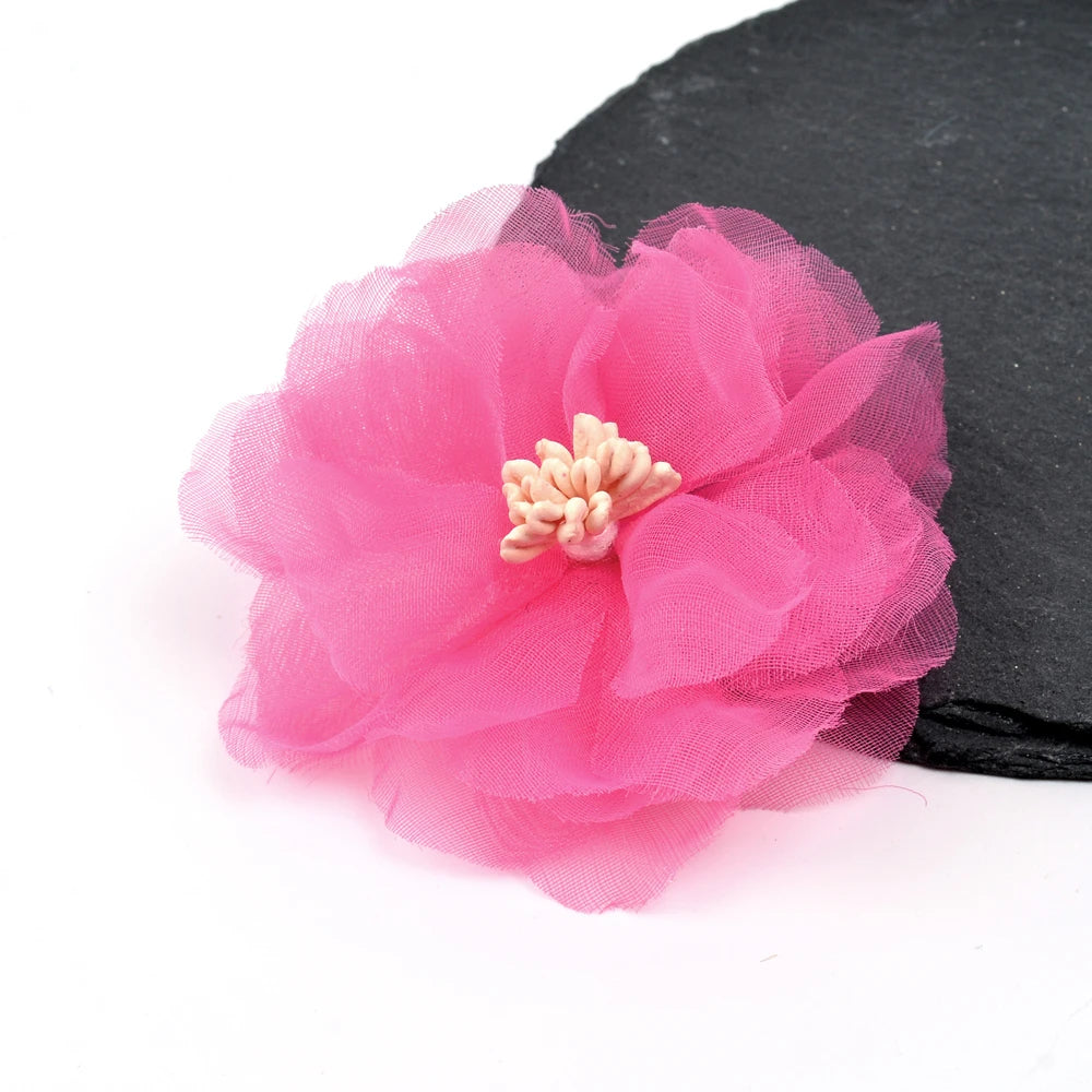 fleurs artificielles tulle pivoine blanche rose décoration intérieure mariage anniversaire baby shower clips fixations