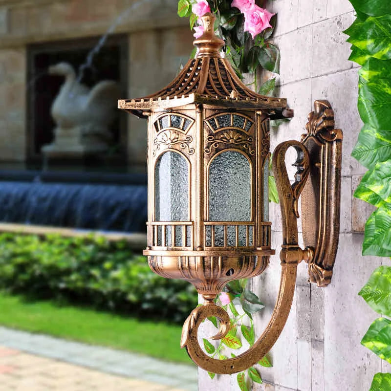 lampe murale bronze ornements floraux verre texturé classique baroque chambre cuisine étude entree