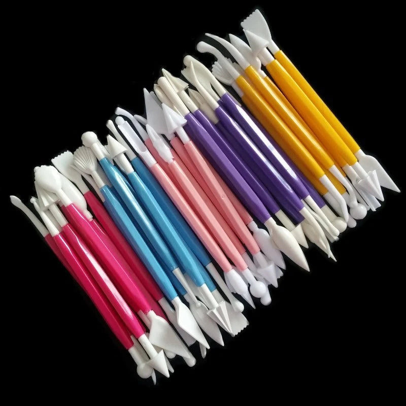outils pâte modeler plastique respectueux l'environnement modernes jaune rose bleu blanc