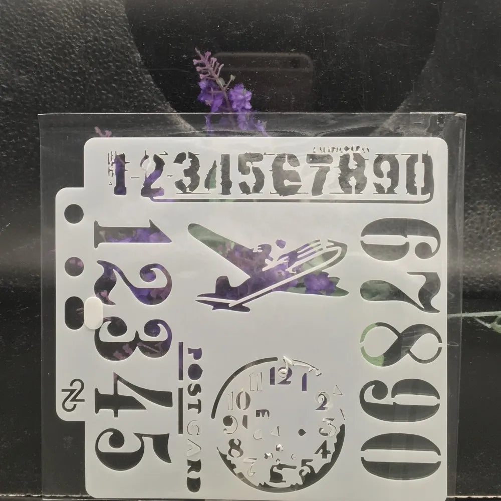 gabarits découpe semi transparentes modernes chiffres motifs floraux blancs violets œilletsscriçãobooking