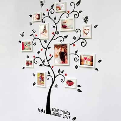 Sticker mural arbre photo PVC 3D multicolore