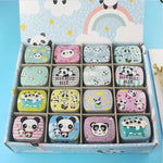 boîtes métal réutilisables multicolores motifs animaux vintage aimants 6x4x2cm