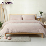 ensemble literie coton gingham rose oreillers couverture taies doreiller simple