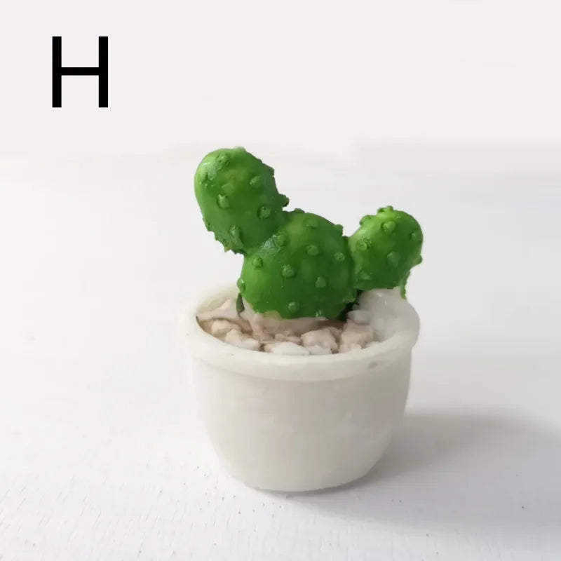 miniatures artificielles cactus plantes succulentes deco jardin bricolage ornement pot gravier blanc réaliste