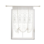 rideau fenêtre moderne floral brodé polyester blanc beige vintage