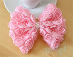 ruban decoratif dentelle roses relief largeur 9cm mariage decoration romantique couleur rose violet beige