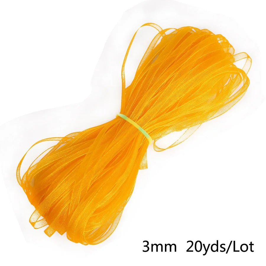 rubans organza polyester 20yards 3mm couleur unie moderne diy craft mariage decoration bleu rouge
