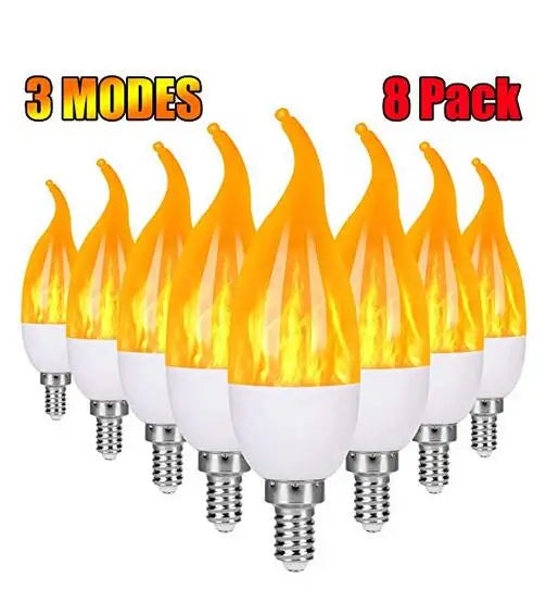 ampoule led blanc jaune flamme vacillante moderne décorative base e12 1800k modes 100240v 12w