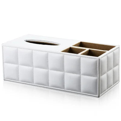 boîte rangement multifonctionnelle cuir moderne réutilisable télécommande tablette smartphone bijoux parfum montre