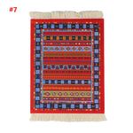 tapis ornements floraux motifs géométriques franges bordures classique rouge bleu violet or blanc