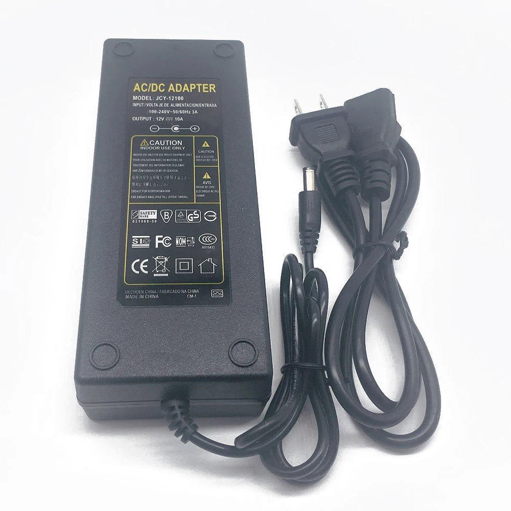 adaptateur secteur 12v 10a 120w ac/dc noir eu certification rohs moderne fonctionnel