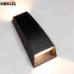 applique murale led moderne noir mat extérieure étanche verre trempé 6w warm light