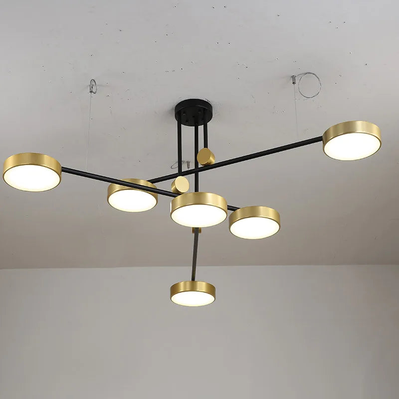 suspension lumineuse moderne minimaliste noir doré lumières led dimmable chaine