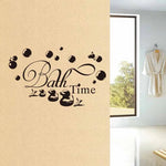 autocollant mural noir bath time bulles canards moderne décoration salle bain enfant 50x30cm pvc