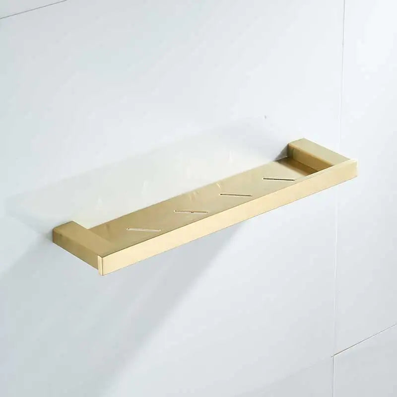 ensemble accessoires salle bain doré nickel moderne porte papier savon porte brosse wc étagerie