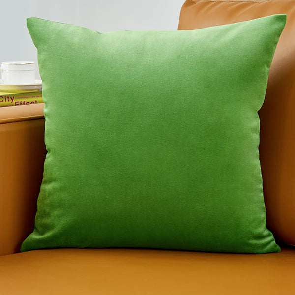 coussin velours carré moderne vert foncé bleu clair blanc opacité simple