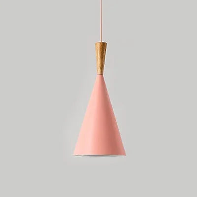 lampes suspendues modernes trois abatjours vert jaune rose blanc minimaliste