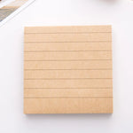 autocollants bloc notes marron clair kraft lignes horizontales simple rustique diy réutilisable surface adhésive