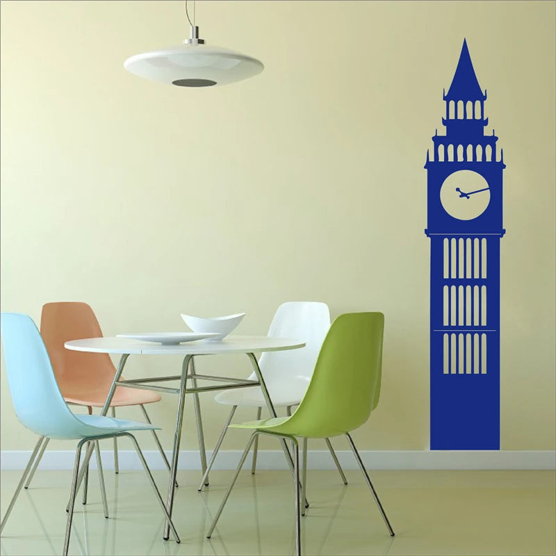 sticker mural tour londres noir minimaliste adhésif decoration moderne maison salon chambre