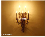applique murale or décorative baroque quatre lumières fixée mur décoration florale classique
