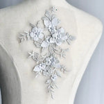 appliques textile brodées fleurs feuilles bleu marine rouge blanc roseclair mariage robemariage