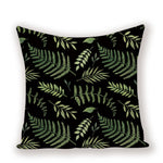 housse coussin carré motif feuilles vertes moderne zip invisible 45cm 45cm
