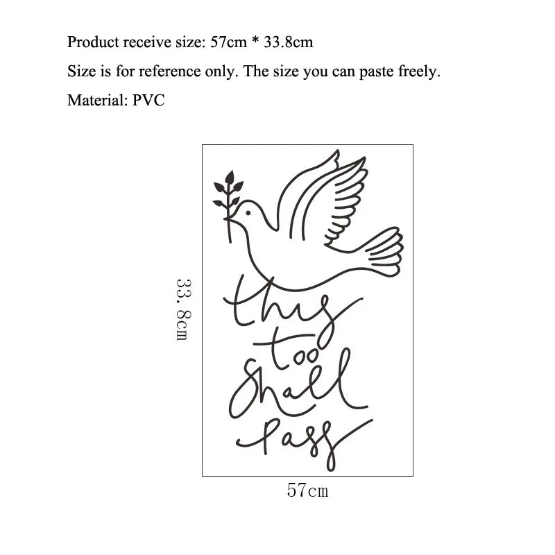 autocollant mural oiseau vol minimaliste adhésif noir texte passegalement résistant eau décoration intérieure moderne