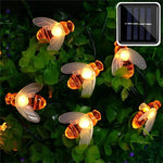 guirlande lumineuse abeilles solaire extérieure moderne ornement vacances orange noire led 10mètres