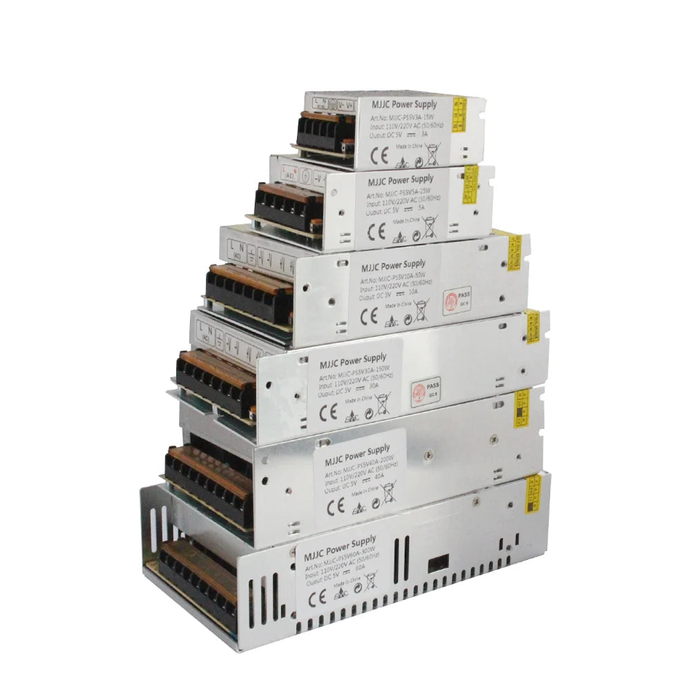 alimentation électrique 5v 10a 20a 30a 40a 50w 100w 150w 200w 300w 350w perforée