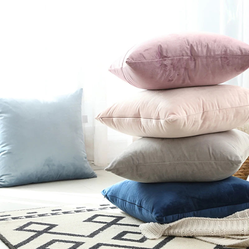 coussin velours violet moderne décoration maison 45x45cm sofa chambre