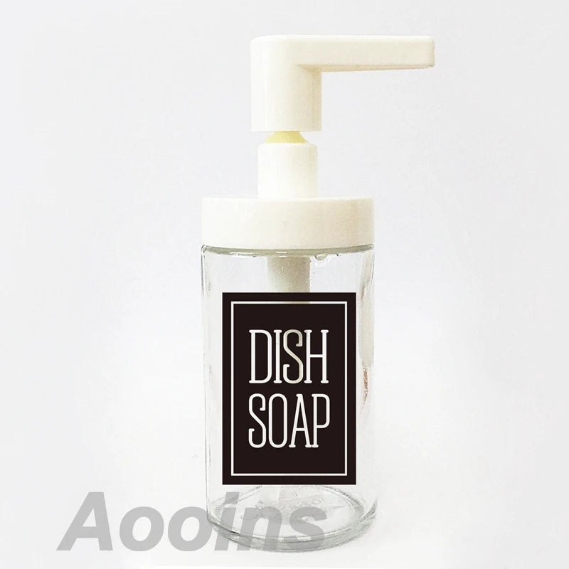 autocollant adhésif transparent distributeur savon liquide bouteille verre décoration salle bain