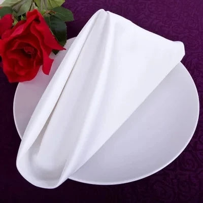 serviettes coton polyester 46x46cm classiques unies orange gris rose blanc marron rouge