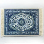 tapis souris caoutchouc anti dérapant ornements floraux rouge jaune bleu noir blanc franges