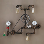 Applique murale industrielle rétro vintage 3 lumières en fer gris