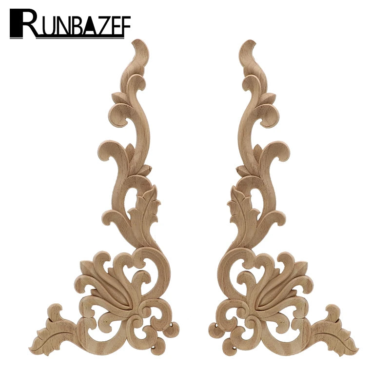 applique murale bois sculpté fleurs volutes baroque décoration murale moderne 20x10cm