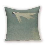 coussin decoratif abstrait bleu clair beige contemporain maison voiture 45x45cm imprimé numérique