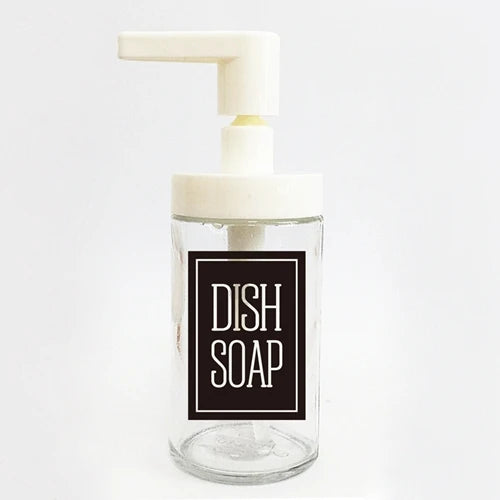 autocollant adhésif transparent distributeur savon liquide bouteille verre décoration salle bain