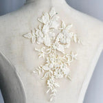 appliques textile brodées fleurs feuilles bleu marine rouge blanc roseclair mariage robemariage