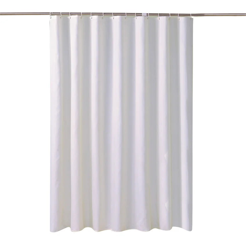 rideau douche blanc moderne imperméable épais 12 crochets toile polyester uni