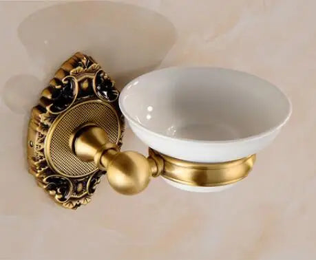 ensemble porte serviettes salle bain doré ornements décoratifs classique porte brosse dents porte verre
