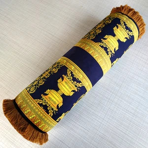 coussin cylindrique anti décubitus mousse pu velours polyester coton imprimé baroque doré classique adultes